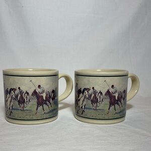 Vintage 80’s Set of 2 Polo scene Mugs by Ralph Lauren Polo Line - made in Japan